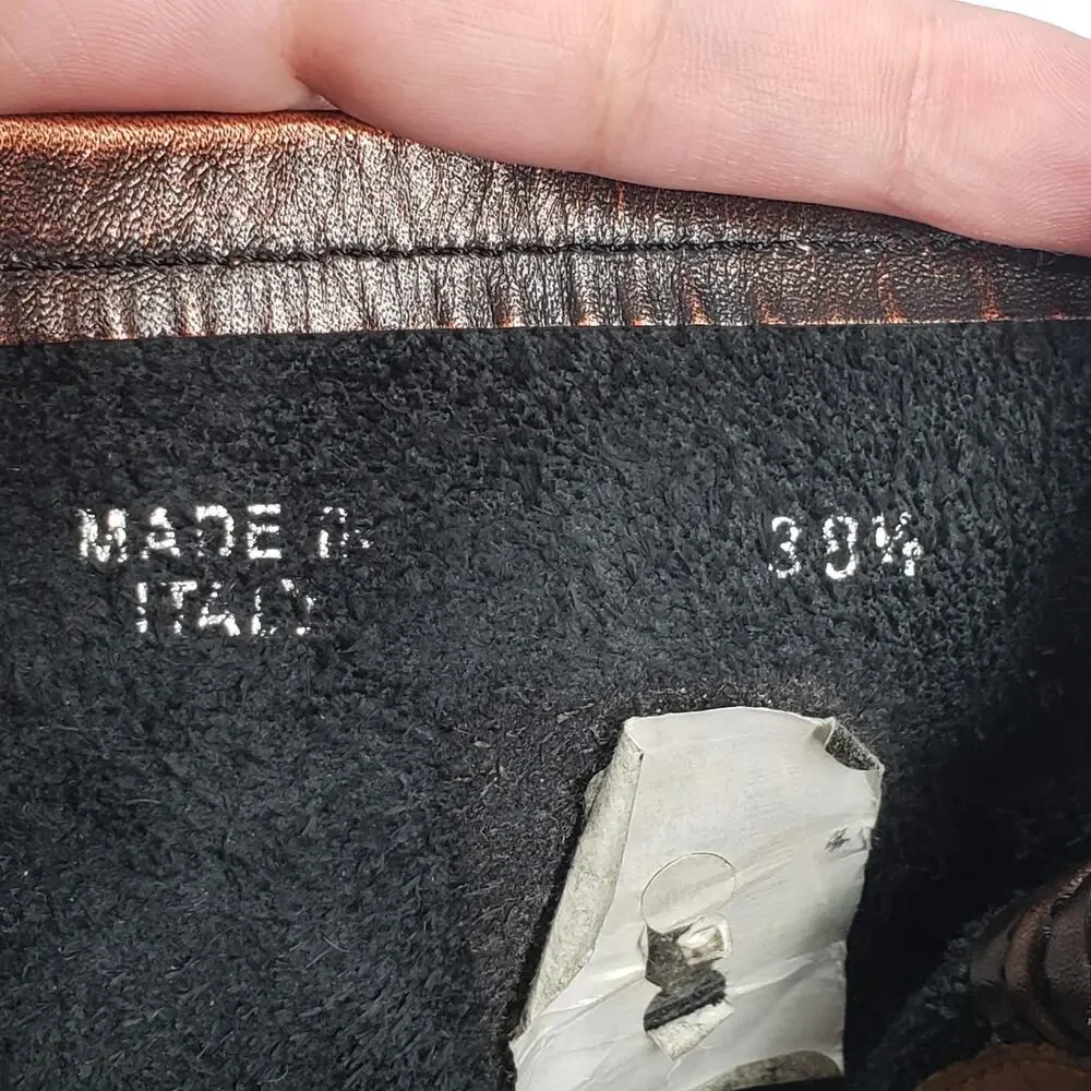 Maison Margiela Replica Campus Ankle Boots Womens 38.5 8 Brown Oil Spill Leather - Picture 6 of 16